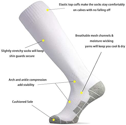 CWVLC Soccer Socks (1/3/5 pairs) Team Sport Knee High Socks for Adult Youth Kids - Image 2