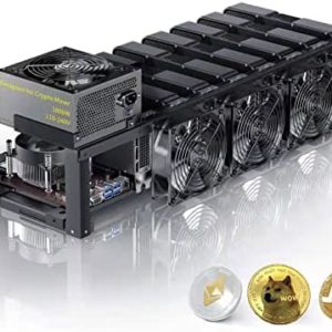 Foyozisun GPU Mining Rig Complete System Ethereum ETC Crypto Miner with 8 GPU Mining Motherboard and 1800W Power Supply 8G RAM (Without GPU)