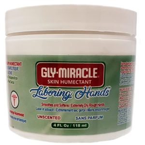 GLY MIRACLE Laboring Hands Skin Humectant 4 oz Gel Hand Cream Protective Layer Locks Intense Healing Moisture to Repair Extremely Dry Cracked Callous Hands & Cuticles; Smooths & Softens; UNSCENTED