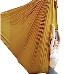 ZCXBHD Aerial Yoga Hammock Anti-Gravity Flying Swing Aerial Silks Yoga Pilates Set Include Steel Carabiners Extension Straps (Color : Yellow)