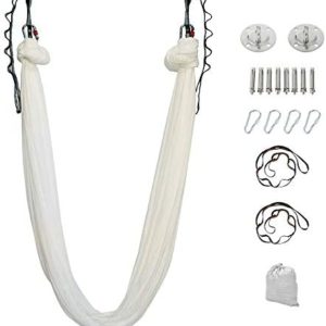 Maxwelly Silk Aerial Yoga Hammock - Premium Aerial Trapeze Yoga Swing for Antigravity Yoga, Inversion Exercises, Improved Flexibility & Core Strength for Gym Home Fitness - Accessories Included