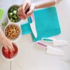 Tovla Jr. Kids Kitchen Knife and Foldable Cutting Board Set: Children's Cooking Knives in 3 Sizes & Colors/Firm Grip, Serrated Edges, BPA-Free Kids' Knives/Safe Lettuce and Salad Knives… (Blue) - Image 4