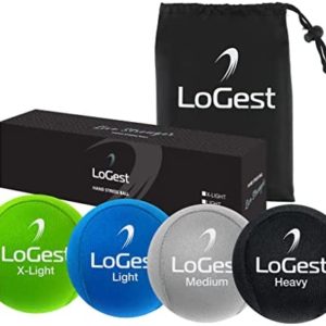 Logest Hand Stress Ball - Stress Reliever and Hand Exercise Ball - Stress Balls for Adults to Strengthen Grip Reduce Carpal Tunnel Pain Anxiety Finger Hand Arm Workout Therapy Ball 5 Levels Available