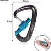 STURME Carabiner Clip 12KN Aluminium Wiregate Lightweight Heavy Duty Large Strong Durable D-Ring Hooks Spring Snap Link Keychain Clips Set for Hammock Improved Design 2022 - Image 2