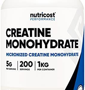 Nutricost Creatine Monohydrate Micronized Powder (1 KG) - Pure Creatine Monohydrate