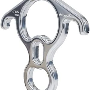 NewDoar 50KN 11000 LBF Rescue Figure,8 Descender Large Bent-Ear Belaying and Rappelling Gear Belay Device for Rock Climbing, Aerial Dance,Ziplining and Peak Rescue 7075 Aluminum Alloy