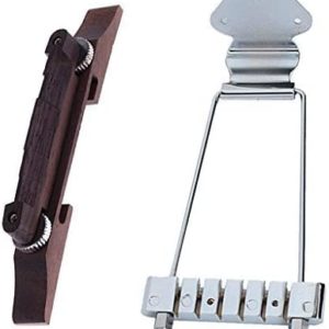Greenten Chrome 6 String Archtop Trapeze Tailpiece Bridge and Archtop Jazz Guitar Bridge Rosewood Chrome Hardware