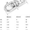 Lind Kitchen 2PCS M5 Double Ended Swivel Eye Hook 304 Stainless Steel Eye to Eye Swivel Shackle Ring Connector - Image 3