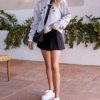 Womens Girl High Waisted Pleated Tennis Skirt School A-Line Skater Skirts with Lining Shorts - Image 3