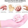 Moisturizing Gloves&Socks, Silicone Gel Gloves for Dry Skin, Cracked Hands and Foot, Full Finger Waterproof Gloves for Hands Foot Care SPA (Pink, Gloves+Socks) - Image 5