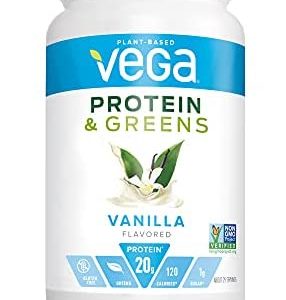 Vega Protein and Greens, Vanilla, Vegan Protein Powder, 20g Plant Based Protein, Low Carb, Keto, Dairy Free, Gluten Free, Non GMO, Pea Protein for Women and Men, 1.7 Pounds (25 Servings)