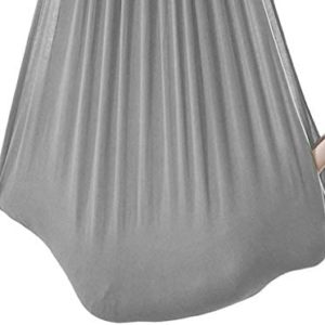 Portable Indoor Therapy Swing Aerial Elastic Yoga Hammock for Kids with Special Needs for Autism, ADHD, Aspergers Sensory Integration Outdoor Exercise (Color : Silver Gray, Size : 100x280cm)