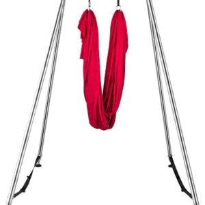 Happybuy Yoga Sling Inversion, 9.6 FT Height Inversion Yoga Swing Stand,Max Capacity 551lbs/250kg Aerial Yoga Frame with 236in/6m Yoga Swing Inversion Sling Body Bundle Safety Belts