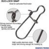 100 Pack Duo Lock Snaps Size 0-8 Black Nice Snap Swivel Solid Rings Stainless Steel USA Fishing Tackle Kit - Test: 26LB-220LB - Image 4