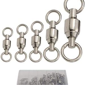 Facikono Saltwater Ball Bearing Swivel Set, Fishing Snap Swivels Heavy Duty Big Game Fishing Tackle Spinner Connector