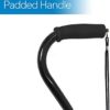 RMS Quad Cane - Adjustable Walking Cane with 4-Pronged Base for Extra Stability - Foam Padded Offset Handle for Soft Grip - Works for Right or Left Handed Men or Women (Black) - Image 2