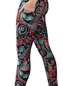 Comfy Yoga Women's Printed High Waisted Yoga Leggings | 2 Side Pockets | Soft Lightweight Workout Leggings