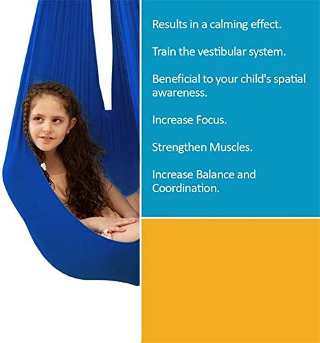 Portable Indoor Sensory Swing for Kids with Mounting Hardware Adjustable Aerial Yoga for Children with Autism, ADHD, Aspergers, Sensory Integration Exercise - Image 8