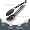 Tribal Cooking Kitchen Tongs with Silicone Tips - Stainless Steel tongs for cooking - 9" and 12" Tongs With Silicone Rubber Grips, Small and Large - Metal BBQ Tongs with Locking - Heat Resistant - Image 4