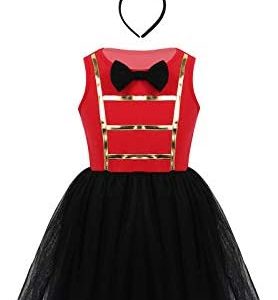 Hansber Kids Girls Sleeveless Bowtie Mesh Tutu Dress Circus Ringmaster Halloween Costume Cosplay Dress up