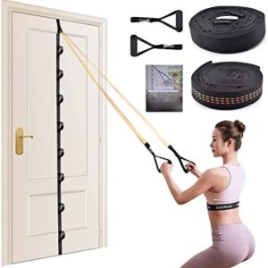Brebebe Door Anchor Strap for Resistance Exercise, Resistance Bands with Handles Pull Bar, New Perfect Portable Home Gym, All-in-One Complete Workout Equipments for Full Body Exercise