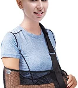 Arm Sling for Shoulder Injury Broken Arm Elbow Medical Grade Quality Mesh Arm Support Small for Men Women Injury Recovery Arm Immobilizer Unisex, 13"-16" Black