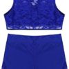 Aiihoo Kids Girls Two Piece Sports Ballet Dance Gymnastic Outfits Sleeveless Floral Lace Mock Neck Tops with Bottoms Set - Image 4