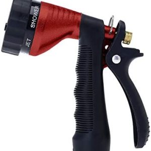 GREEN MOUNT Water Hose Nozzle Spray Nozzle, Metal Garden Hose Nozzle with Adjustable Spray Patterns, Perfect for Watering Plants, Washing Cars and Showering Dogs & Pets