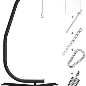 GREENSTELL Hammock Swing Stand,Hanging C-Stand with Buckle and Spring Hook, for Indoor,Outdoor,Sturdy Hanging Stand Max Load 150kg
