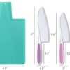 Tovla Jr. Kids Kitchen Knife and Foldable Cutting Board Set: Children's Cooking Knives in 3 Sizes & Colors/Firm Grip, Serrated Edges, BPA-Free Kids' Knives/Safe Lettuce and Salad Knives… (Blue) - Image 2