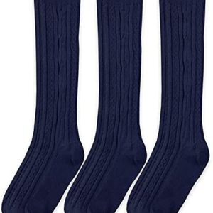 Jefferies Socks Big Girls' Cable-Knit Knee-High Sock Three-Pack