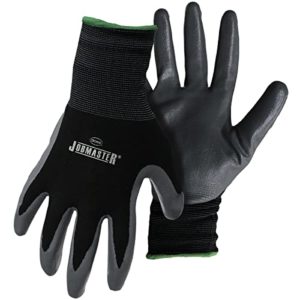 Boss Men's JobMaster Nylon Nitrile Coated Palm Work Glove, Abrasion Resistant, Non-Slip Grip, Black, X-Large, (8442X)