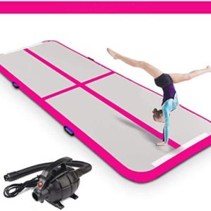CNSPORT 10ft/13ft/16ft/20ft/23ft/26ft Inflatable Gymnastics Airtrack Tumbling Mat Air Track Floor Mats with Electric Air Pump for Home Use/Training/Cheerleading/Beach/Park and Water
