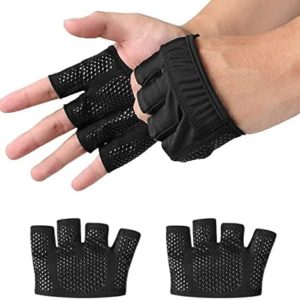 Fitness Exercise Gloves, Silicone Non-Slip Four Finger Weightlifting Protection Gloves, Men Women Callus Guard Workout Grip Gloves, Protect for Power Cross Training Lifting Hanging Cycling Yoga