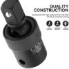 NEIKO 02486A Impact Universal Joint-Socket Swivel Set, Socket Extension Set Made From Cr-Mo with Included 1/4-, 3/8-, and 1/2-Inch Sockets, Set of 3 - Image 3