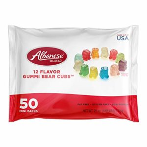 Albanese World's Best 12 Flavor Gummi Bear Cubs Mini Packs, 50 Count Mini Bags