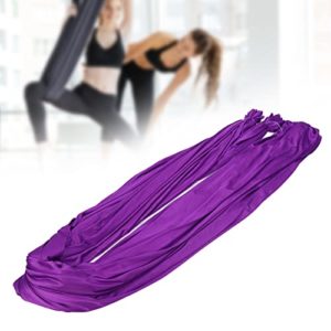 Yoga Hammock, Aerial Yoga Swing Set, Polyamide Flexibility Multifunction Yoga Swing Fitness Hammock Flying Yoga Strap Yoga Swings for Indoor Use Improve Core Strength and Overall Balance(Purple)