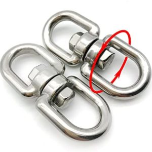 MIKMAYTOO Swing Swivel 360 Degree Rotational Device Hanging Accessory for Web Tree Swing, Hammock Chair, Climbing Rope, Aerial Yoga (6MM Swing Swivel)