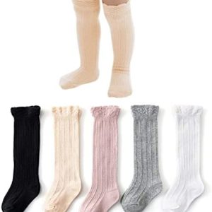 Baby Knee High Socks Girls Newborn Infants Long Socks Boys Toddlers Ruffled Socks