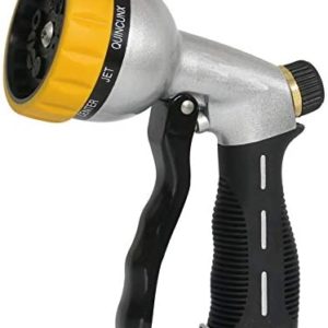 Rocky Mountain Goods Metal Nozzle Hand Sprayer - 10 Pattern Heavy Duty Hose Spray Nozzle with Pressure Control Knob - for car Washing, Pets, Watering Lawn/Garden - Ergo-Grip Handle