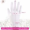 Moisturizing Gloves Over Night Bedtime White Cotton | Cosmetic Inspection Premium Cloth Quality | Eczema Dry Sensitive Irritated Skin Spa Therapy Secure Wristband| One Size Fits Most (3-Pairs) - Image 5