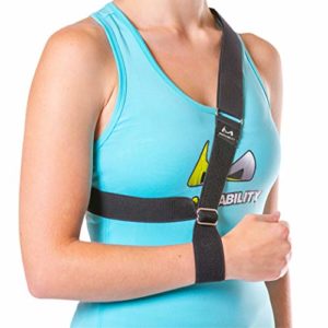 The Shoulder Sling - Patented Arm Support Strap and Waterproof Clavicle Immobilizer Brace for Broken Collarbone, Torn Rotator Cuff, Dislocation or AC Separation by BraceAbility (Universal)
