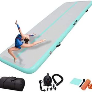 IBATMS Air Tumbling Mat Tumble Track,10ft/13ft/16ft/20ft Inflatable Gymnastics Air Mat for Gymnastics Training/Home Use/Cheerleading/Yoga/Water