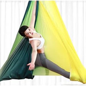 SYN-GUGAI Aerial Yoga Hammock- Yoga Swing for Inversion Exercises, Bold Nylon Chrysanthemum Rope, Carabiners Suspension Training (Color : C)