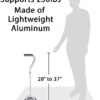 Carex Quad Cane with Small Base - Quad Walking Cane with Offset Cane Handle and Adjustable Height - 4 Tip Cane for Stability, Grey/Silver - Image 4