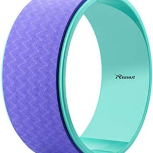 REEHUT Yoga Wheel - 12.6" x 5" Strong Premium Back Roller and Stretcher with Thick Cushion for Dharma Yoga Pose, Backbend & Stretching
