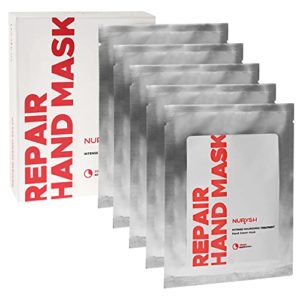 NURYSH REPAIR Hand Mask - Moisturizing & Hydrating Gloves for Dry Hands with Argan Oil, Vitamins A & E - Softening & Intense Nourishing Treatment for Rough, Cracked Hands & Damaged Skin - 5 Pairs
