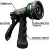 AUTOMAN-Garden-Hose-Nozzle,ABS Water Spray Nozzle with Heavy Duty 7 Adjustable Watering Patterns,Slip Resistant for Watering Plants,Lawn& Garden,Washing Cars,Cleaning,Showering Pets & Outdoor Fun. - Image 2