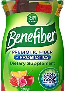 Benefiber Prebiotic Fiber Supplement Gummies for Digestive Health with Probiotics, Fiber Gummies for Adults, Assorted Fruit Flavor - 50 Count