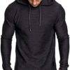 Mens Fashion Athletic Hoodies Sport Sweatshirt Solid Color Fleece Pullover - Image 3